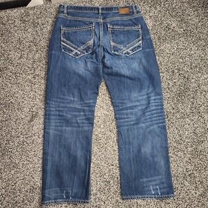 Buckle Tyler Straight Leg Jeans Darkwash Men's 34 Short,Faded Front 29" Inseam